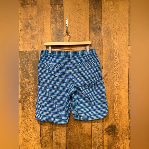 Lululemon men’s Blue Checkered plaid Shorts size 34 EUC - Picture 2 of 4